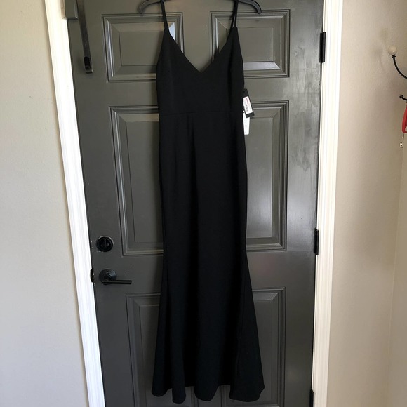 nwt lulus black mermaid scoop back maxi dress Infinite Glory size small - Picture 2 of 4
